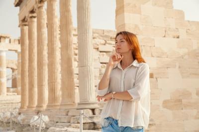 The Tourist at the Acropolis of Athens, Greece – Free Download