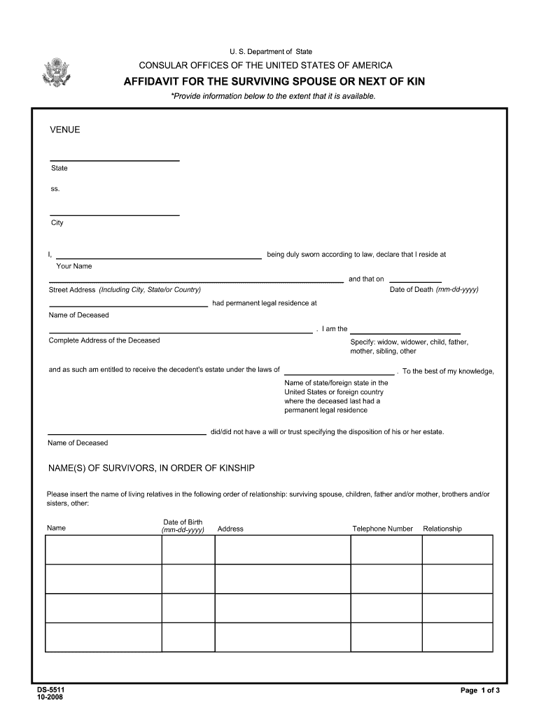 Next of Kin Template in Word 20082024 Form Fill Out and Sign 