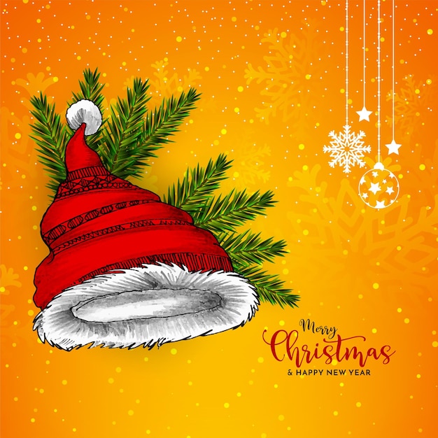 Merry Christmas Festival Background Featuring Santa Claus Cap Design – Free Download