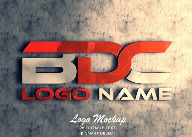 3D Logo Mockup PSD – Free Download