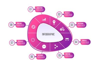 Gradient Abstract Shape Infographic – Free to Download