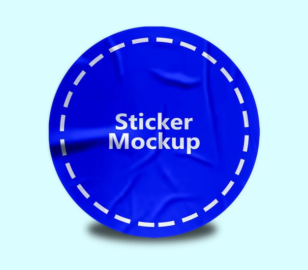 Round Sticker Mockup PSD Template – Free Download