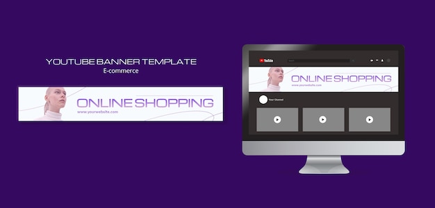 Gradient E-commerce YouTube Banner Template – Free to Download