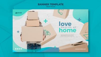 Move House Concept Banner Template – Download Free Stock Photo