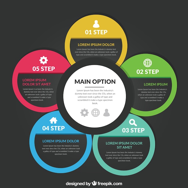 Colored Circles Infographics Options – Free Download