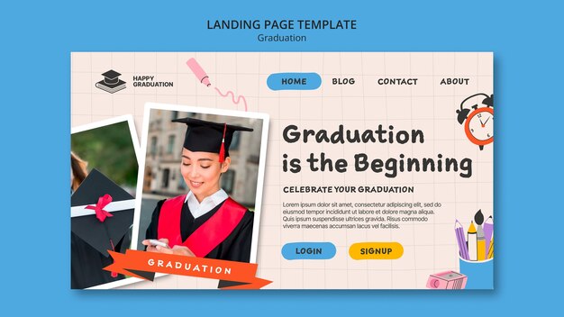 Graduation Celebration Landing Page Template – Free Download