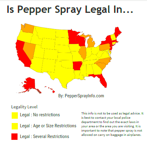 Pepper Spray Laws by State U Back Off