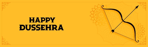 Happy Dussehra Festival Banner with Bow and Arrow Vector – Free Stock Photo Download