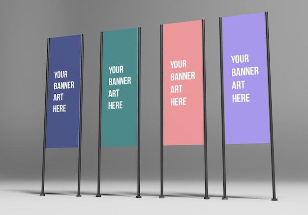 Vertical Banner Event Promotion Mockup Display in Infinity Studio Background – Free Download