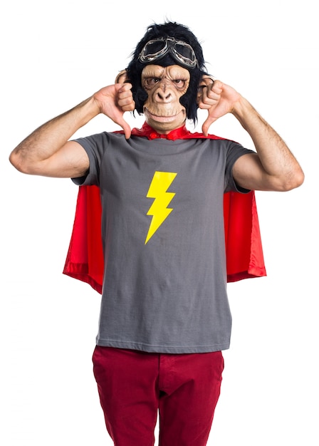 Superhero Monkey Man Making a Bad Signal – Free Download