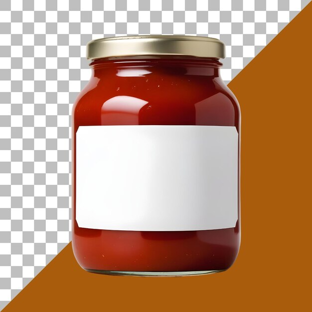 Glass Jar of Tomato Sauce Isolated on Transparent Background – Free Download