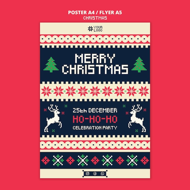 Christmas Celebration Poster Template – Free Download