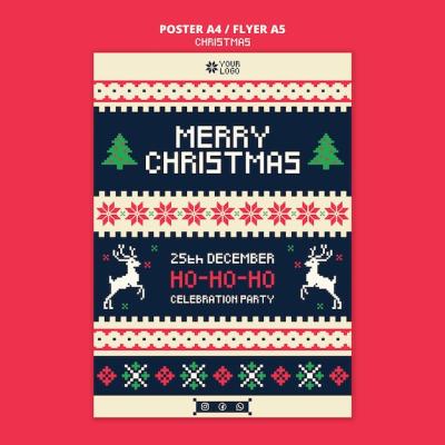 Christmas Celebration Poster Template – Free Download