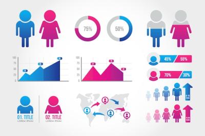 Gradient Demographic Chart Template – Free Download