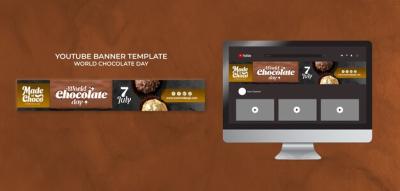 World Chocolate Day YouTube Banner Template – Download Free Stock Photo