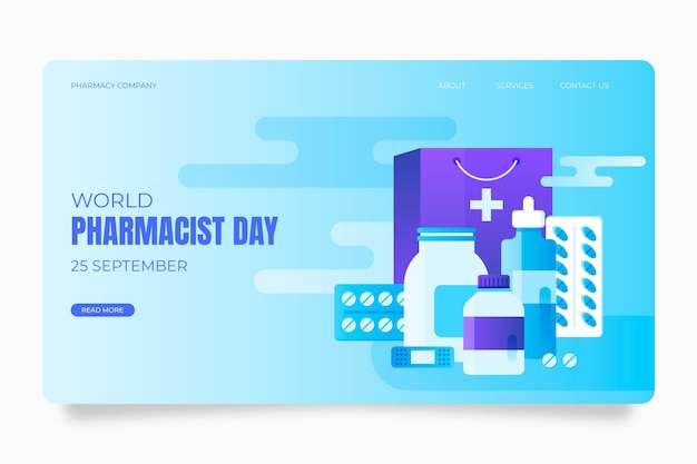 Gradient Pharmacist Day Landing Page Template – Free Stock Photo for Download