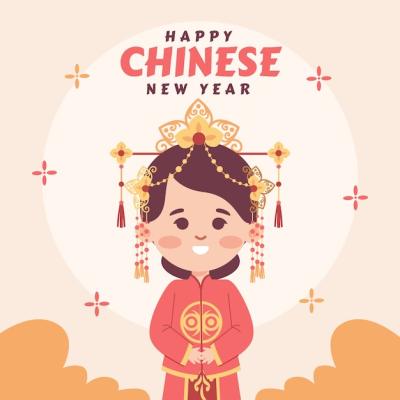 Flat Chinese New Year Illustration – Free Download