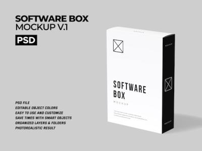 3D Box Mockup with Changeable Color and Background – Free Download