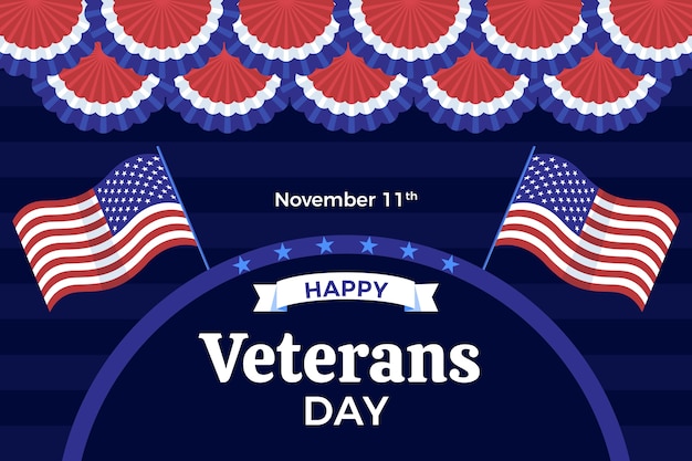 Veterans Day Flat Background – Free Download