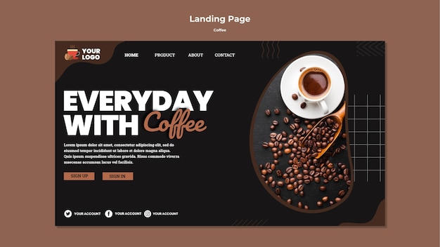 Delicious Coffee Landing Page Template – Free Download