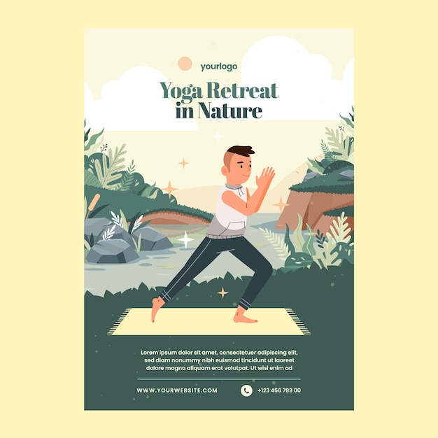 Yoga Retreat Poster Template – Download Free Stock Photo