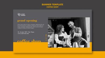 Coffee Shop Banner Template Design – Free Download