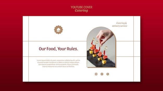 Flat Design Catering Service YouTube Cover – Free Download