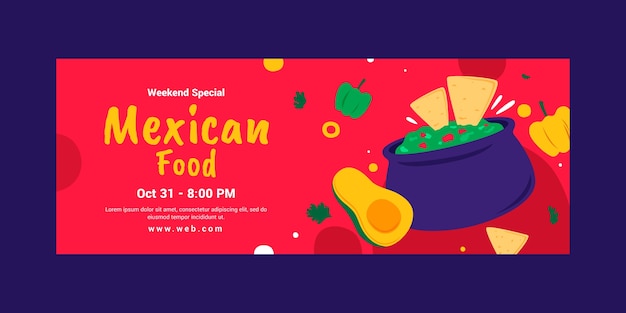 Hand Drawn Mexican Restaurant Facebook Cover Template – Free Download