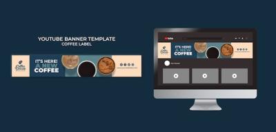 Coffee Label YouTube Banner Template – Free Download