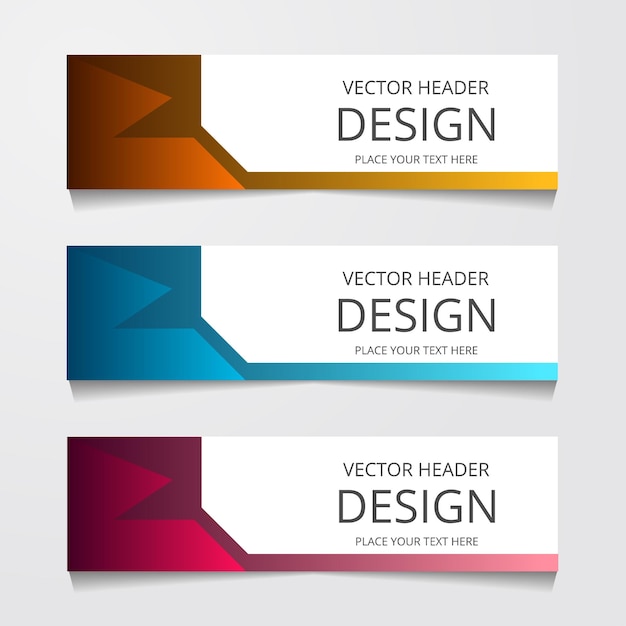 Three Color Layout Abstract Design Banner Templates – Free Download