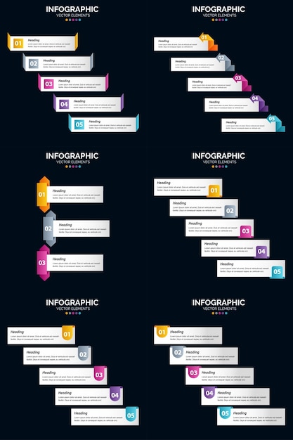 5 Steps Cycle Diagrams and Timelines Infographics Pack – Free Download