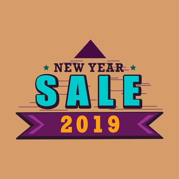 New Year 2019 Sale Emblem Vector – Free Download