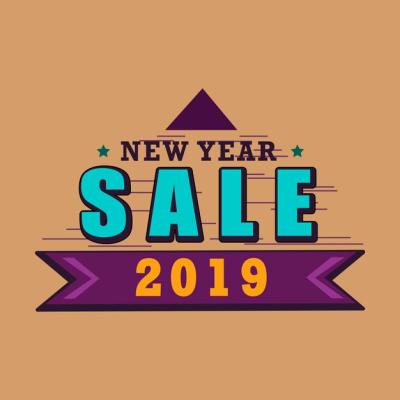 New Year 2019 Sale Emblem Vector – Free Download