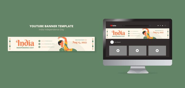 India Independence Day YouTube Banner Template – Free Download