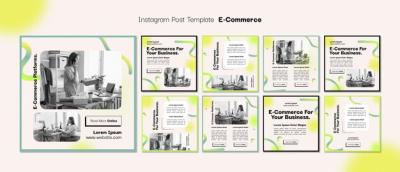 Gradient E-commerce Instagram Posts Template – Free Download