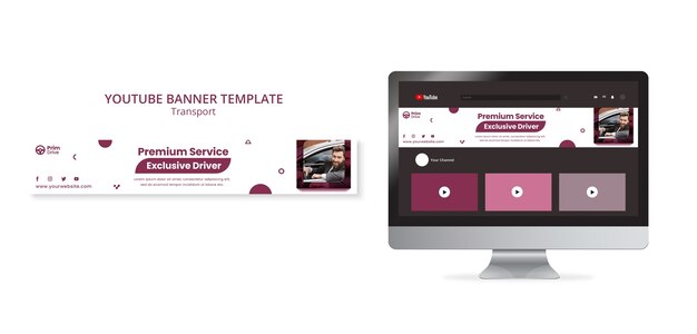 Flat Design Safety Transport YouTube Banner – Free Download