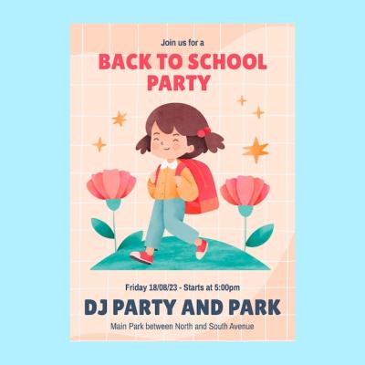 Vertical Poster Template for Back to School Season – Free Download