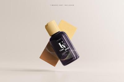 UV Glass Cosmetic Bottle and Box Mockup – Free to Download