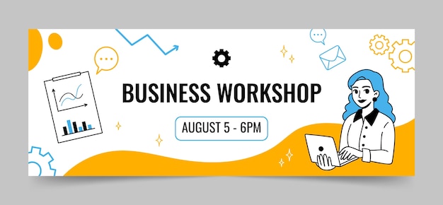 Hand Drawn Business Workshop Facebook Cover Template – Free Download