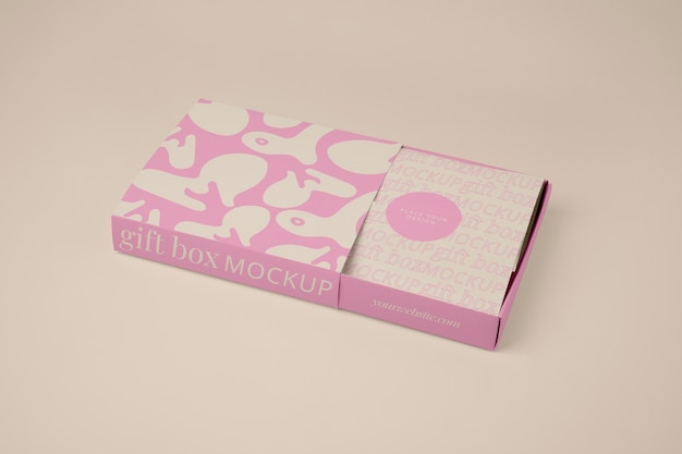 Cardboard Gift Box Mock-Up Design for Free Download