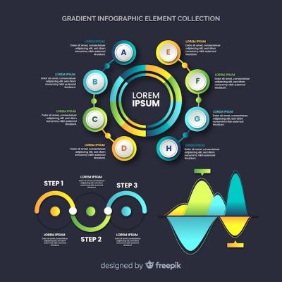 Gradient Infographic Element Collection – Free Download