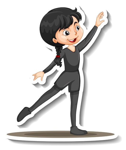 Cartoon Character Ballet Girl Sticker – Free Download