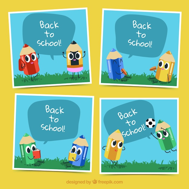 Back to School Cards Collection Featuring Pencils – Free Download