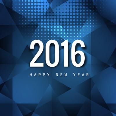 Polygonal Happy New Year Card – Free Download