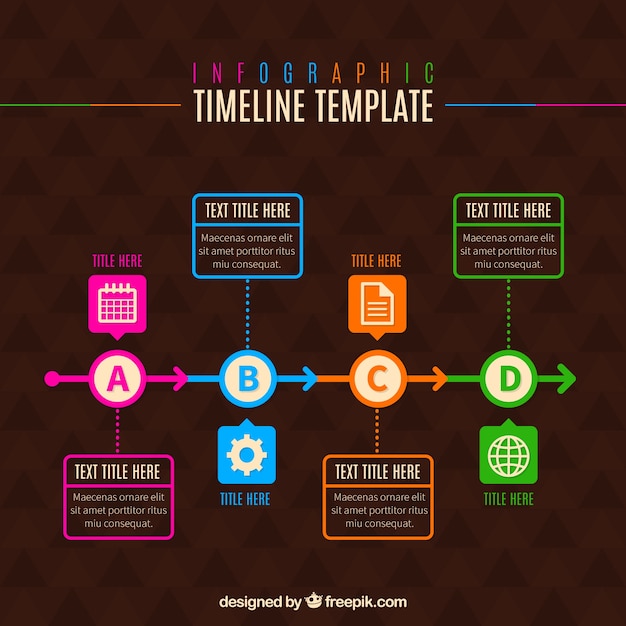 Colorful Timeline Vector Template – Free Download