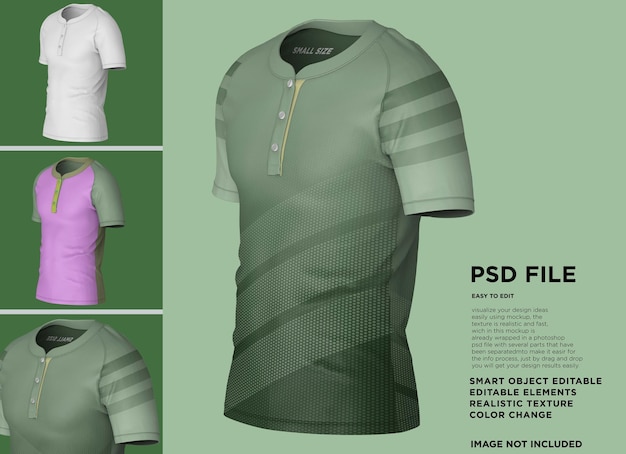 Polo T-Shirt Raglan U-Neck Short Mockup – Free Download