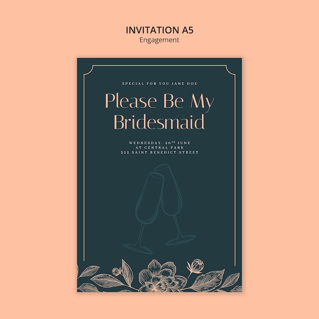 Floral Engagement Celebration Template – Free Download