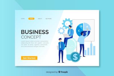 Business Concept Landing Page Vector Template – Free Download