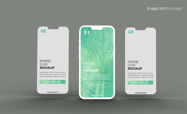 Realistic Clay Phone Mockup Design – Free Download