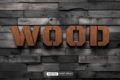 Wood Text Style Effect – Download Free Stock Photo